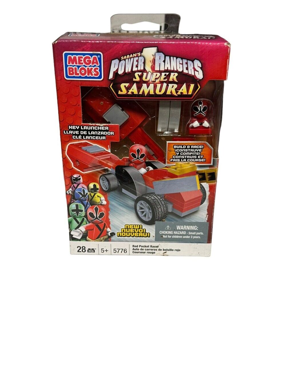 Power Rangers Super Samurai Red Pocket Racer 2012 Mega Bloks 5776 Saban NEW